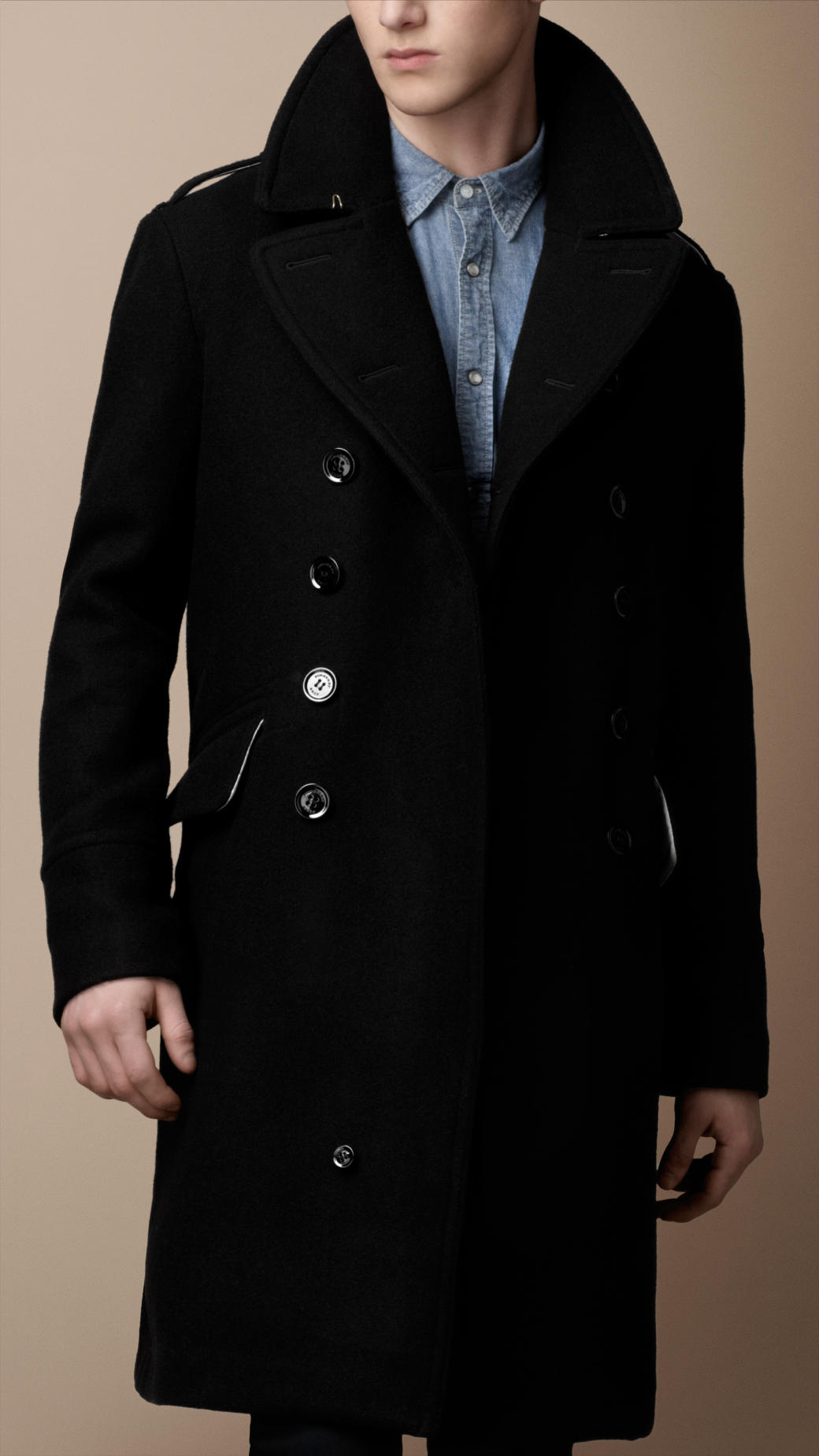 Lyst - Burberry Brit Oversized Wool Blend Great Coat in Black for Men