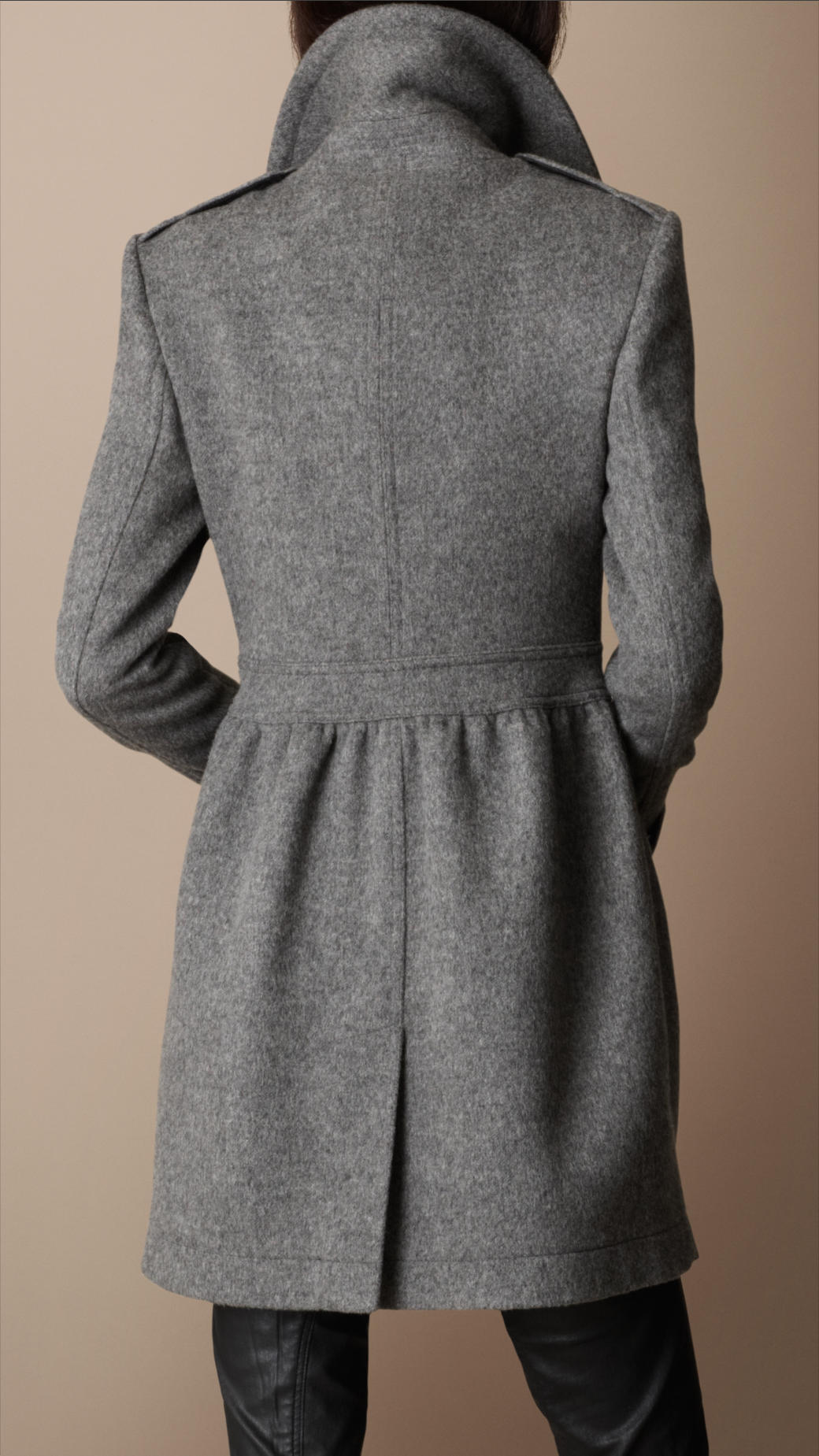 Lyst - Burberry Brit Toggle Detail Wool Coat in Gray