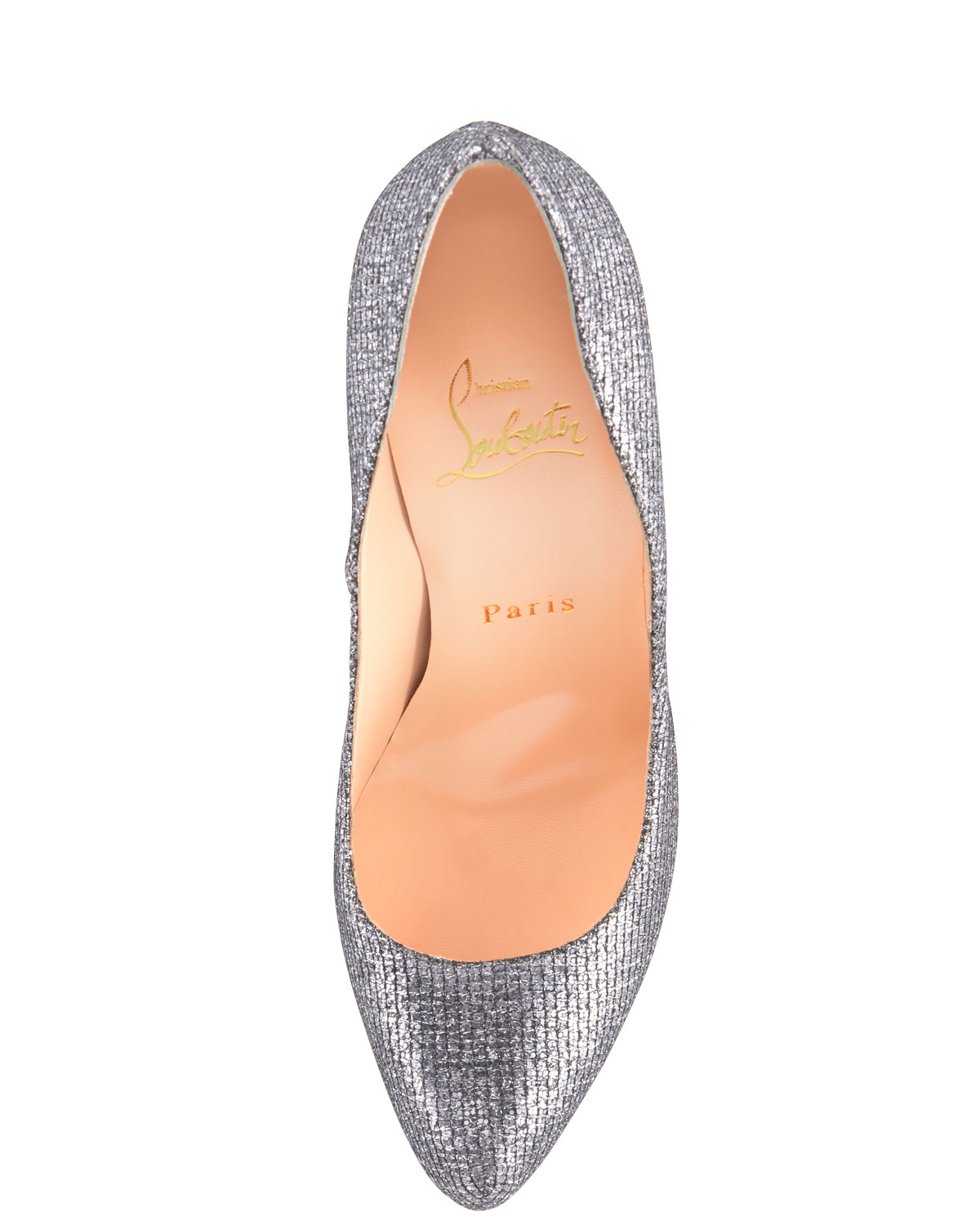 Christian louboutin Daffodil Glitter Platform Pump in Silver | Lyst