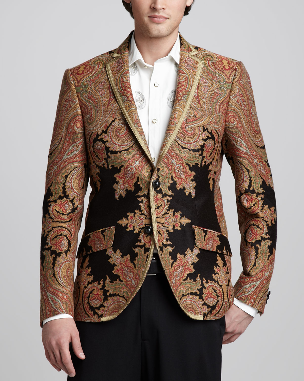 Lyst - Etro Paisley Evening Jacket in Black for Men