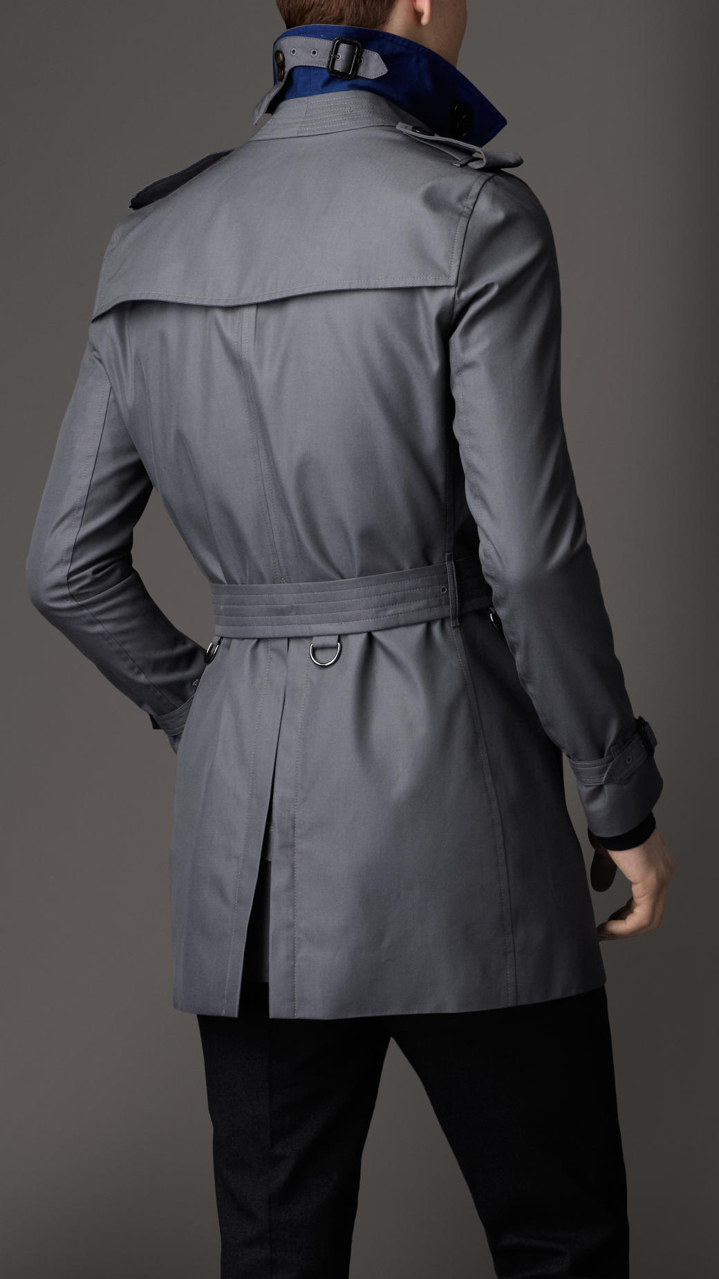 Lyst - Burberry Midlength Cotton Gabardine Trench Coat in Gray for Men