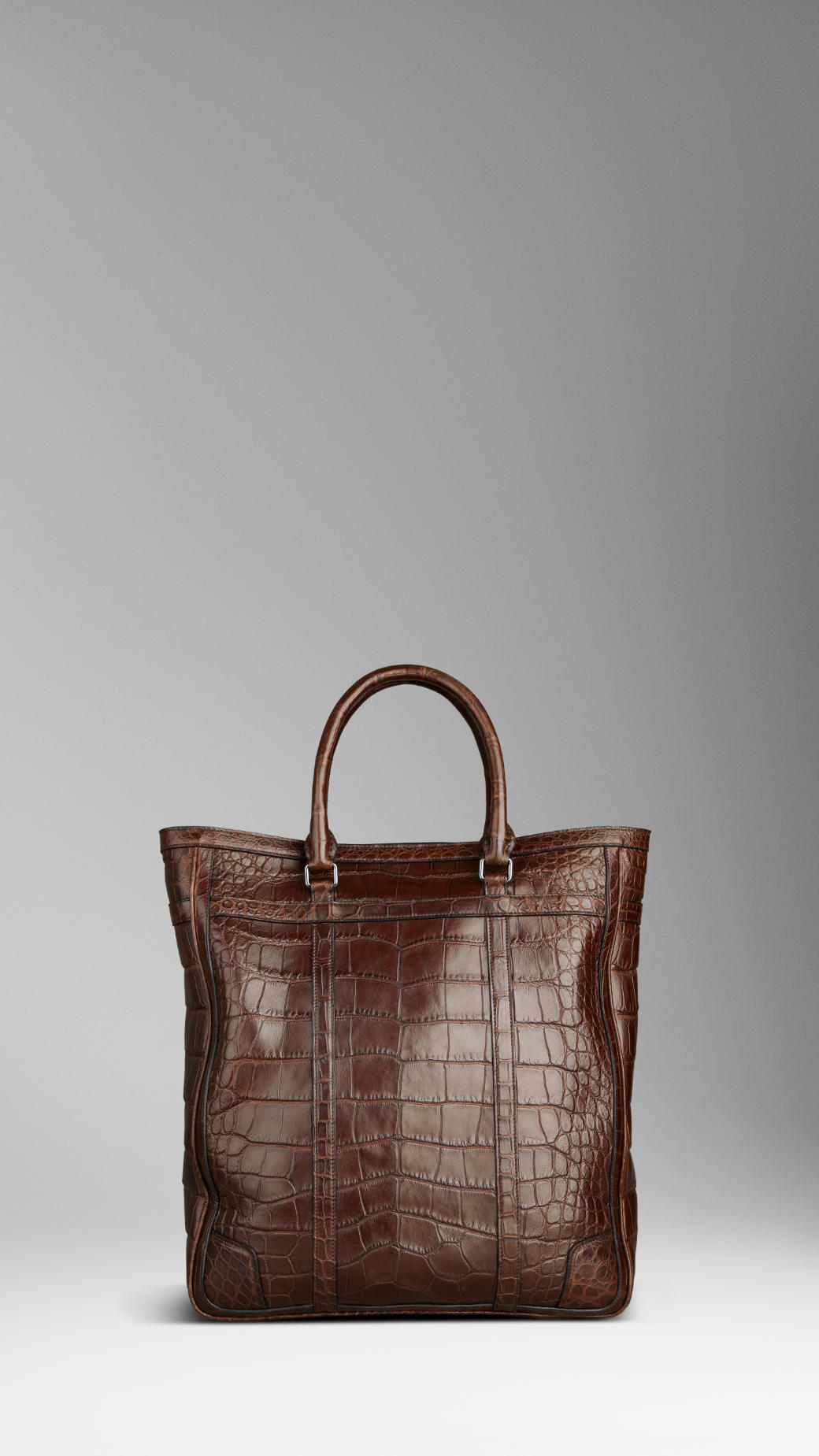 Burberry Medium Alligator Leather Tote Bag in Brown for Men (ebony) | Lyst