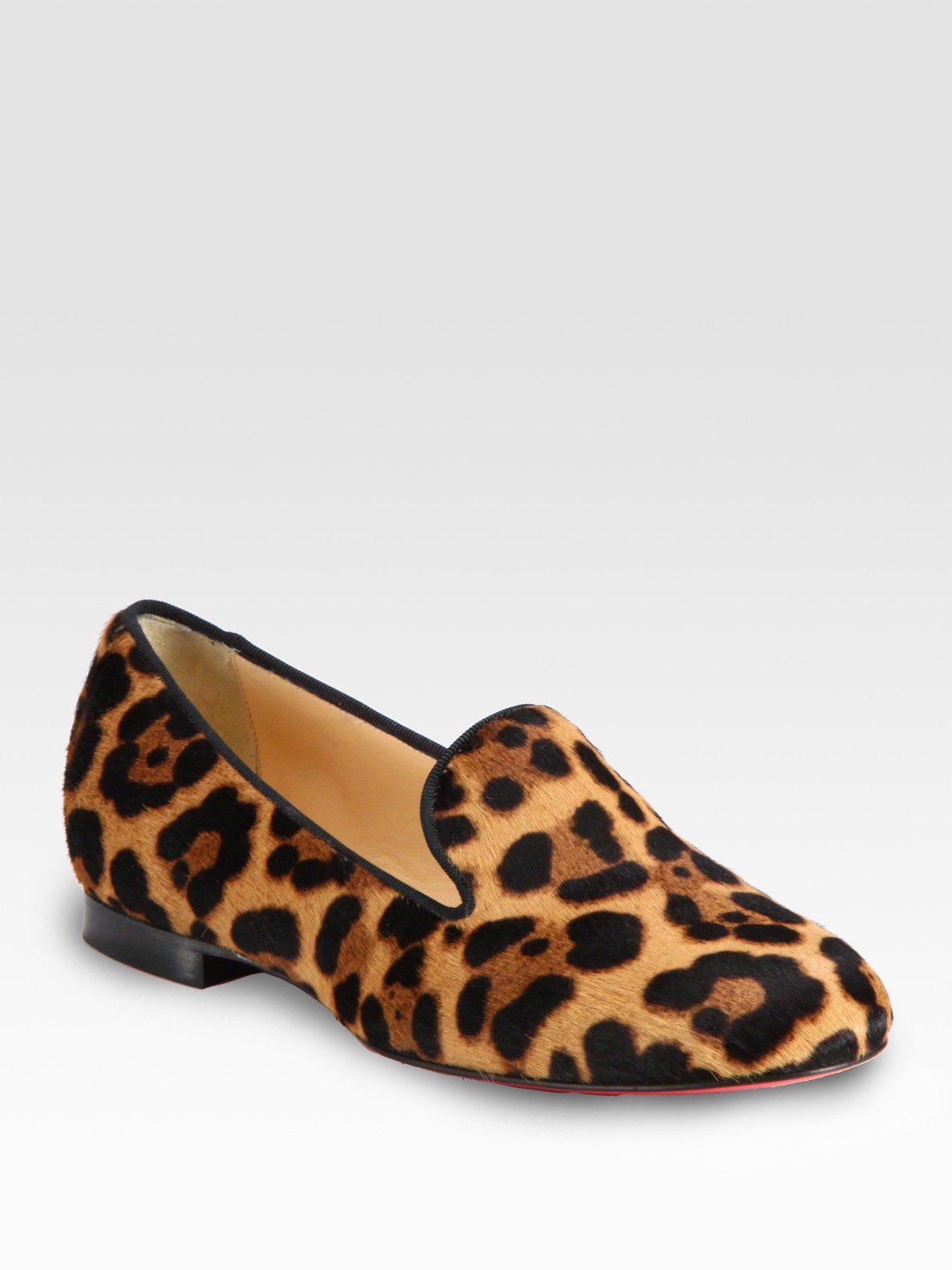 Christian louboutin Leopardprint Pony Hair Loafers in Animal ...