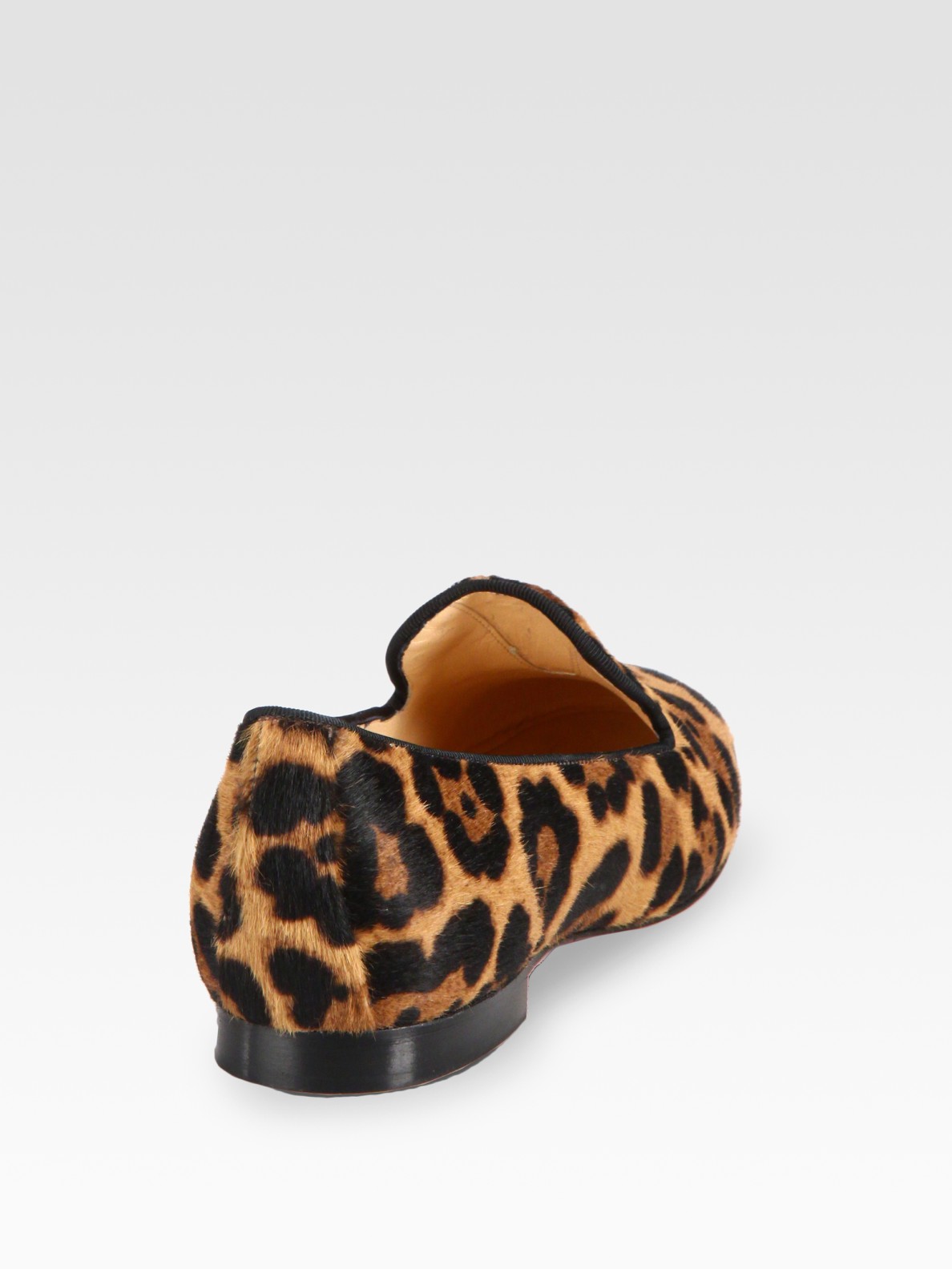 Christian Louboutin Leopardprint Pony Hair Loafers - Lyst