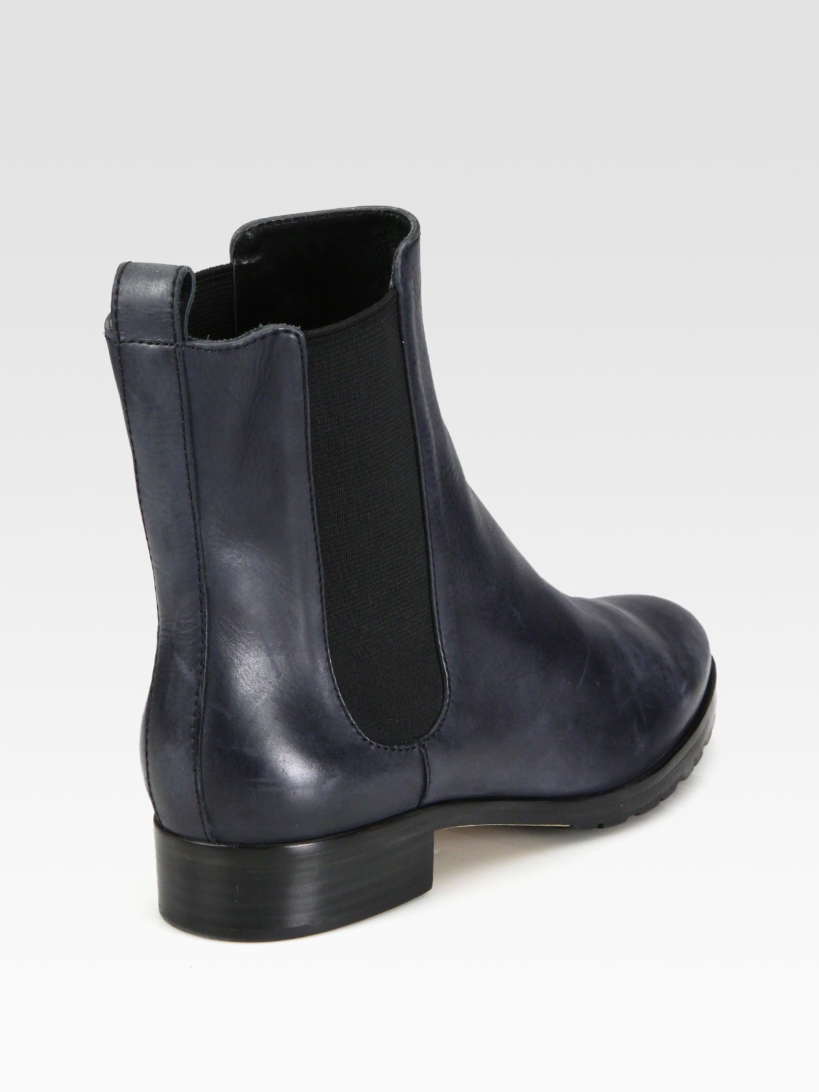 Elizabeth and james Leather Flat Ankle Boots in Black | Lyst
