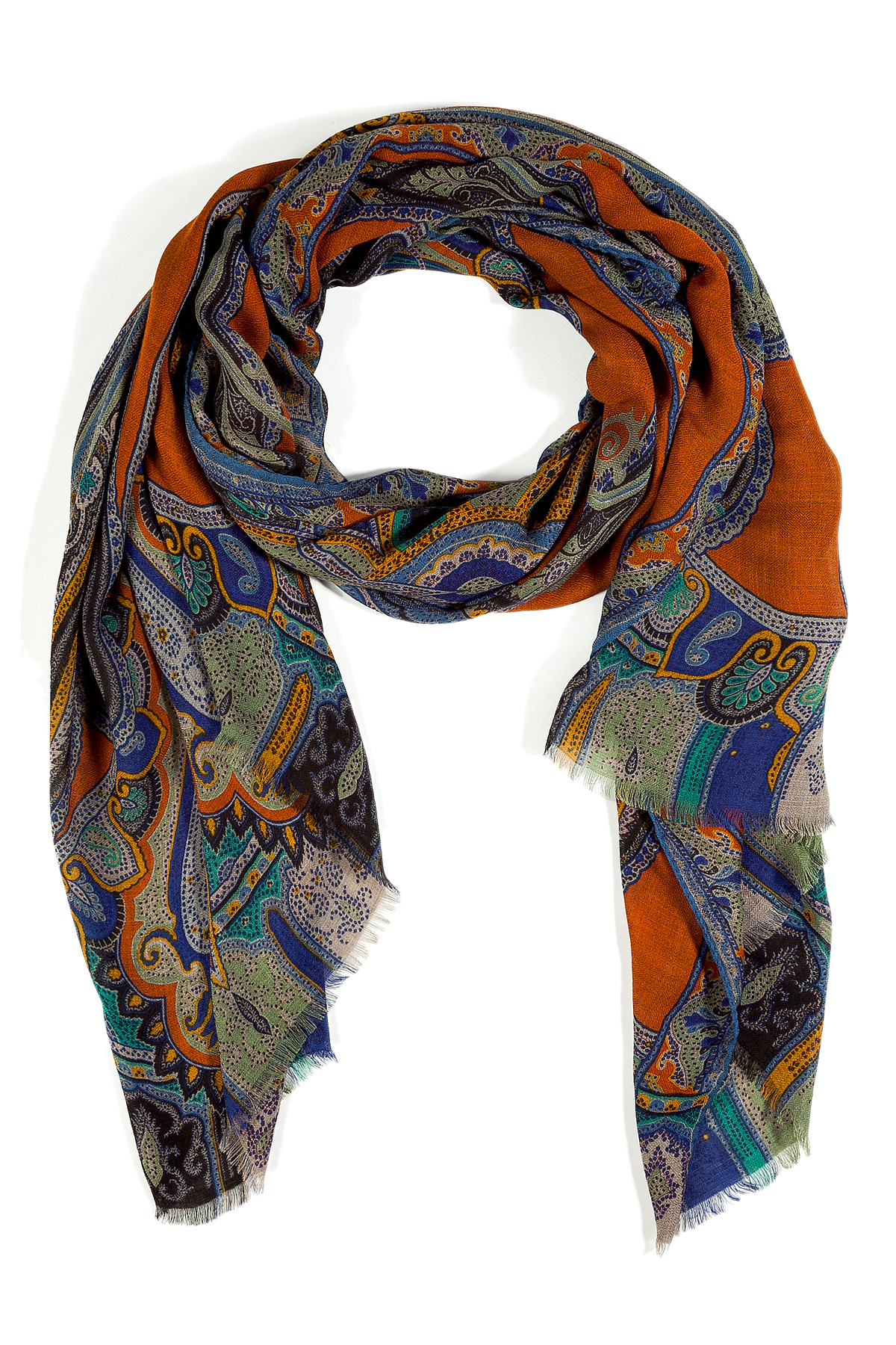 Etro Paisley Scarf in Blue | Lyst