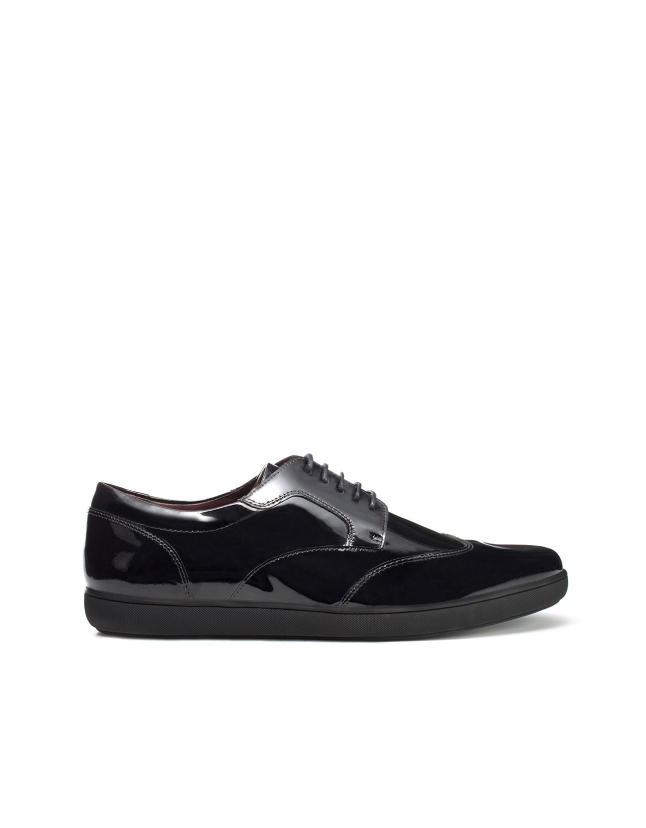 Zara Patent Leather Oxford Shoe in Black for Men | Lyst