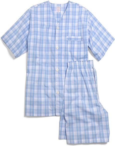Brooks Brothers Plaid Short Pajamas in Blue for Men (pastel blue) | Lyst