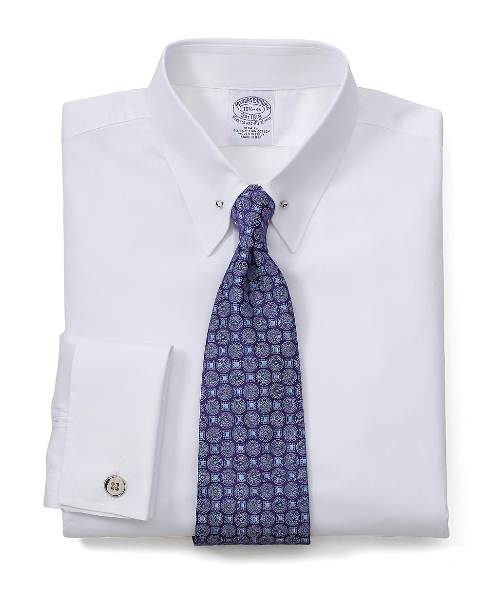 Brooks Brothers Regent Fit Tie Bar Collar French Cuff Dress Shirt in ...