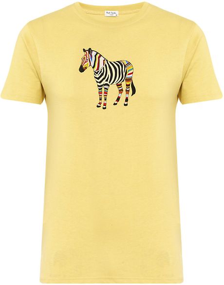 Paul Smith Zebra Print T-Shirt in Yellow for Men (zebra) | Lyst