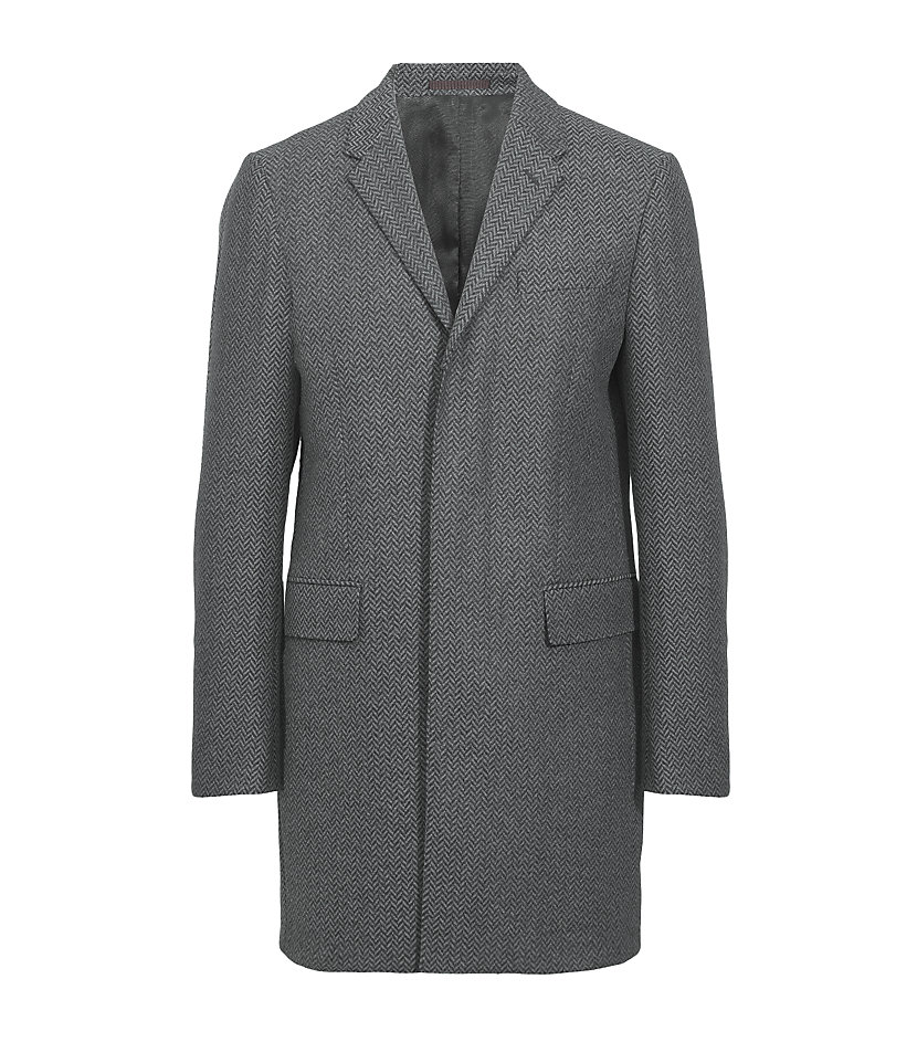 Ps By Paul Smith Herringbone Overcoat in Gray for Men (grey) | Lyst