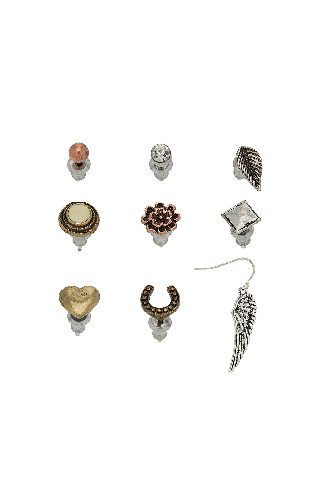 Lyst Top Mixed Outlaw Stud Earring Pack In Metallic Gallery