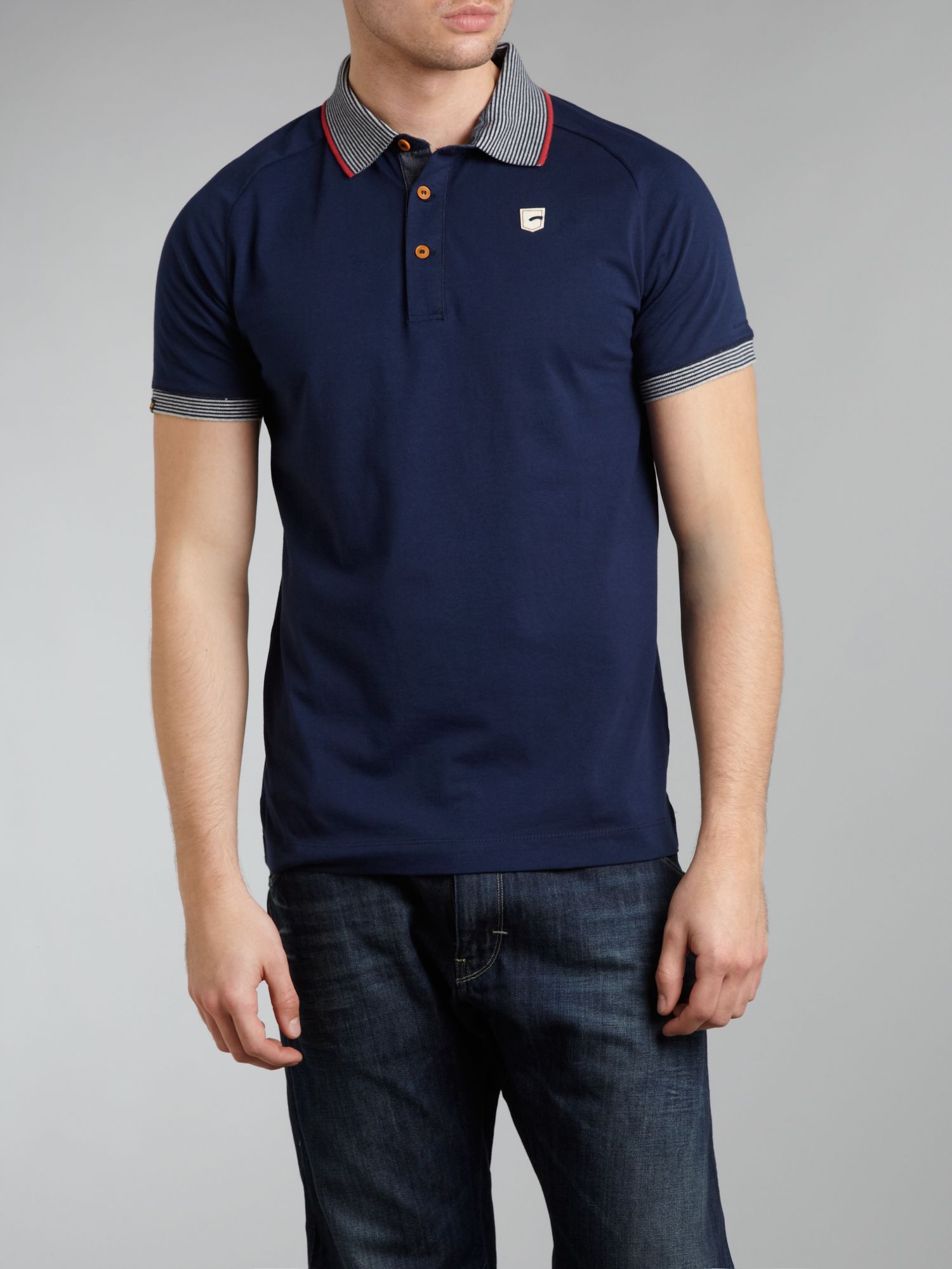 G-star raw Coloured Collar Polo Shirt in Blue for Men | Lyst