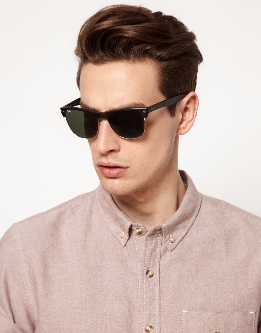 Lyst Ray Ban Clubmaster Sunglasses In Black For Men