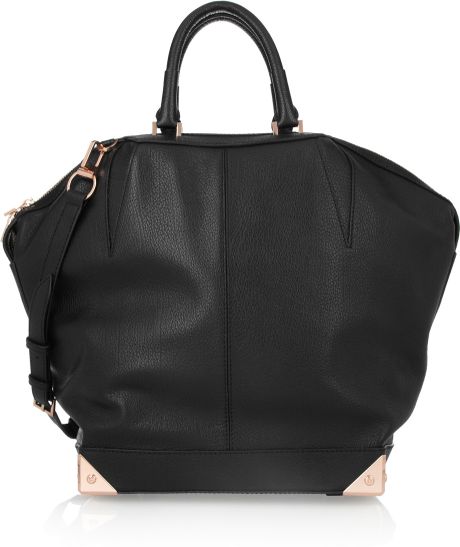 Alexander Wang Emile Textured Leather Tote in Black | Lyst