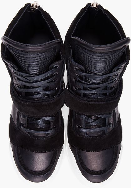 Balmain Black Ribbed Tongue Sneakers in Black for Men | Lyst