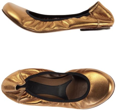 Marni Ballet Flats in Gold | Lyst