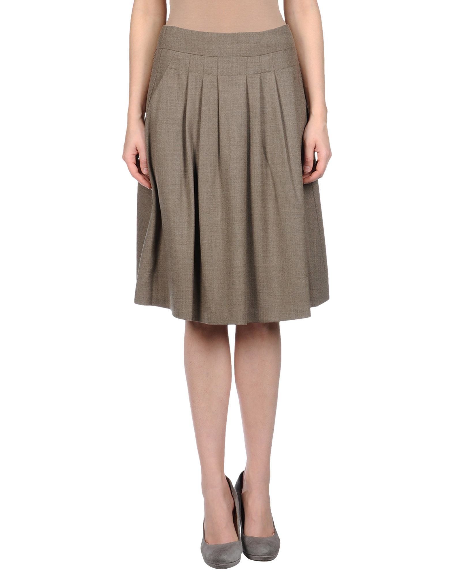 Elie Tahari Knee Length Skirt in Khaki | Lyst