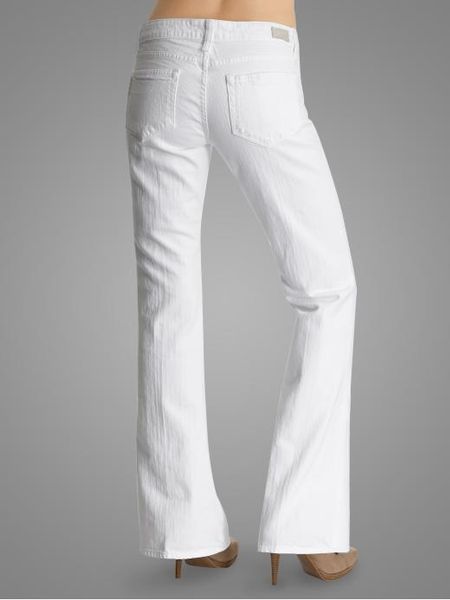 Paige Laurel Canyon Petite Bootcut Jeans in White (optic white) - Lyst