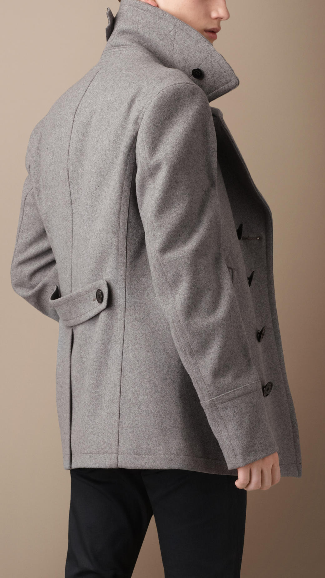 burberry grey pea coat