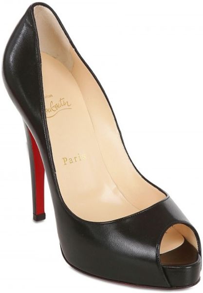 Christian Louboutin 120mm Very Prive Kid Open Toe Pumps in Black | Lyst