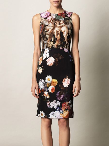 Dolce & Gabbana Cherub and Floralprint Dress in Floral | Lyst