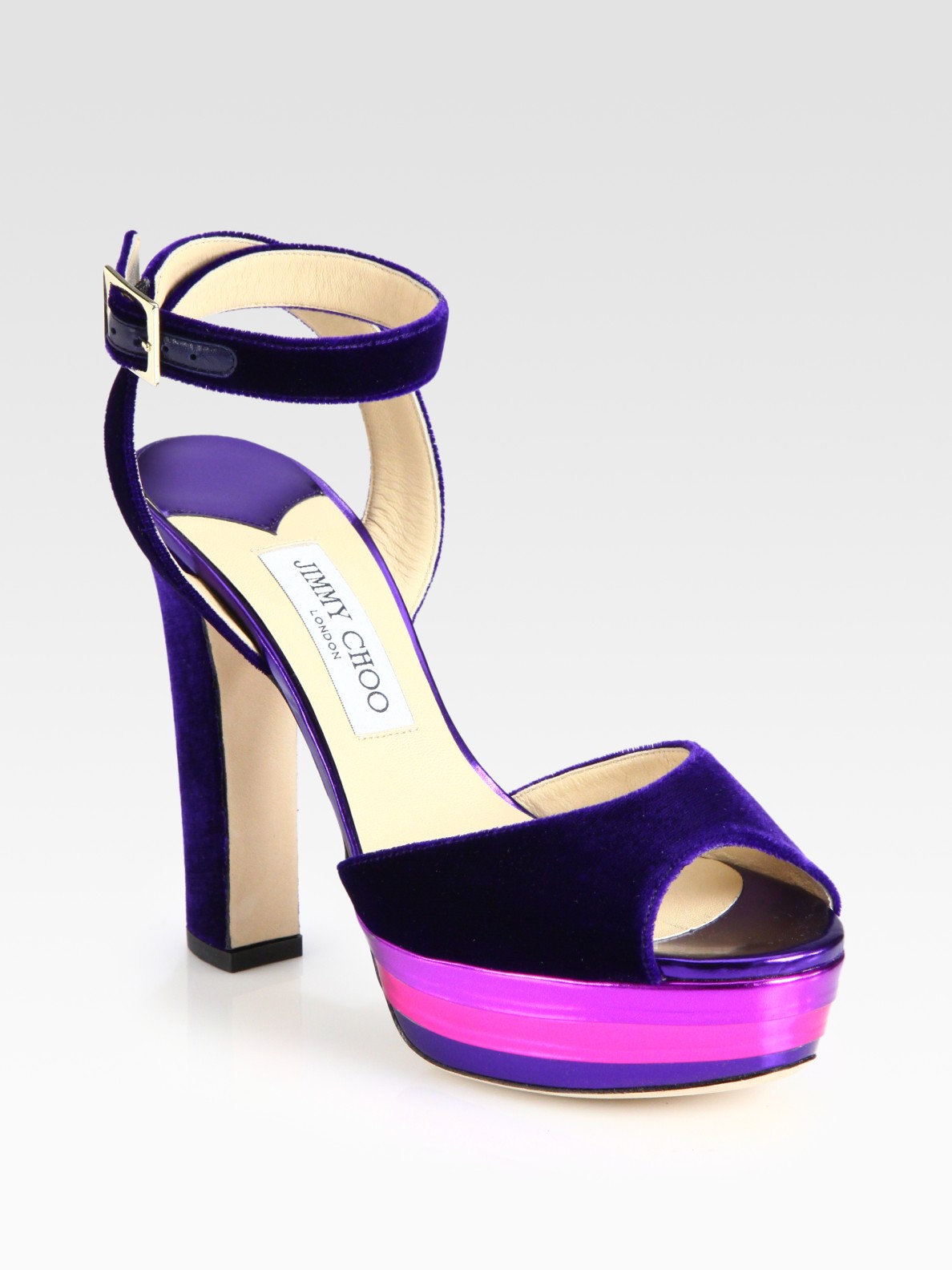 metallic purple sandals