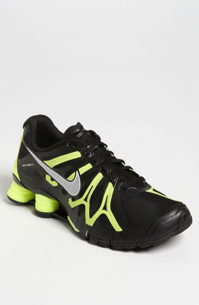 Nike Shox Turbo 13 Running Shoe in Black for Men (black/ silver/ volt ...