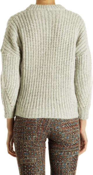 Etoile Isabel Marant Cropped Knit Sweater in Gray (grey) | Lyst