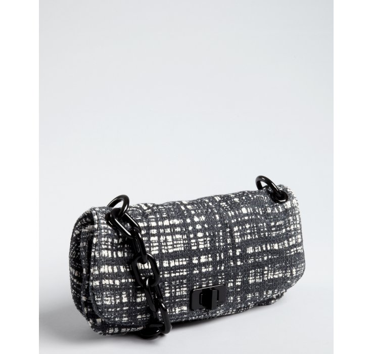 Prada Tweed Resin Chain Strap Shoulder Bag in Black | Lyst  