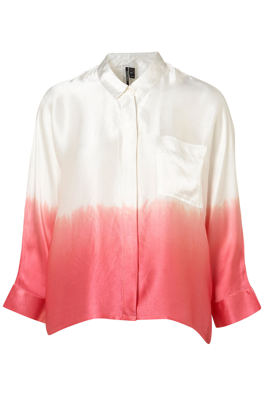 Lyst - Topshop Premium Ombre Silk Shirt in Pink