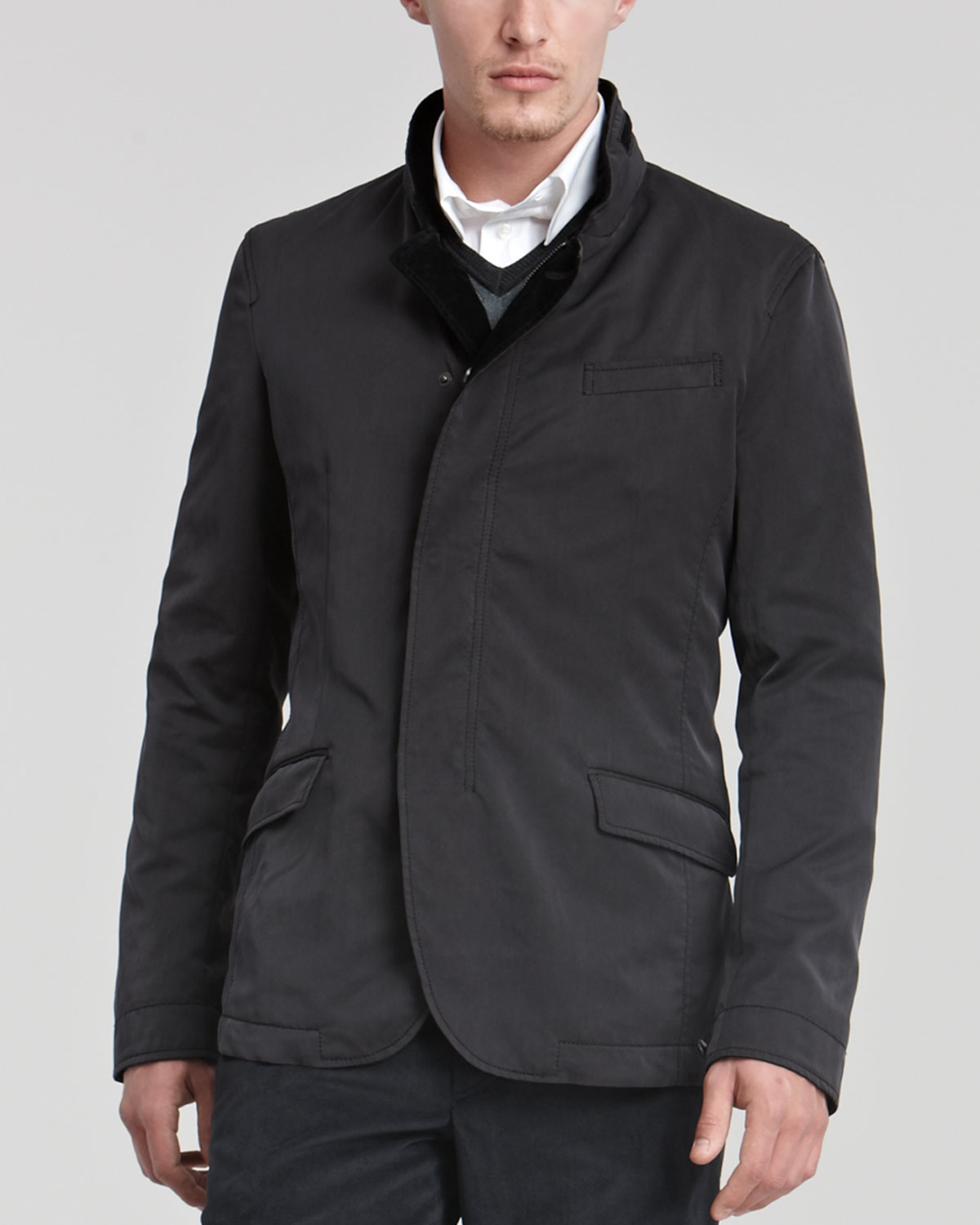 Lyst Armani Nylon Travel Blazer Gray in Gray for Men