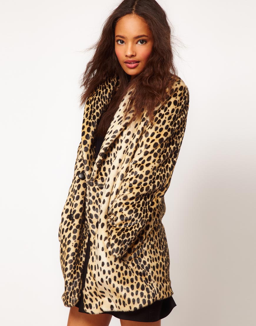 Lyst - Asos Collection Asos Leopard Oversized Coat