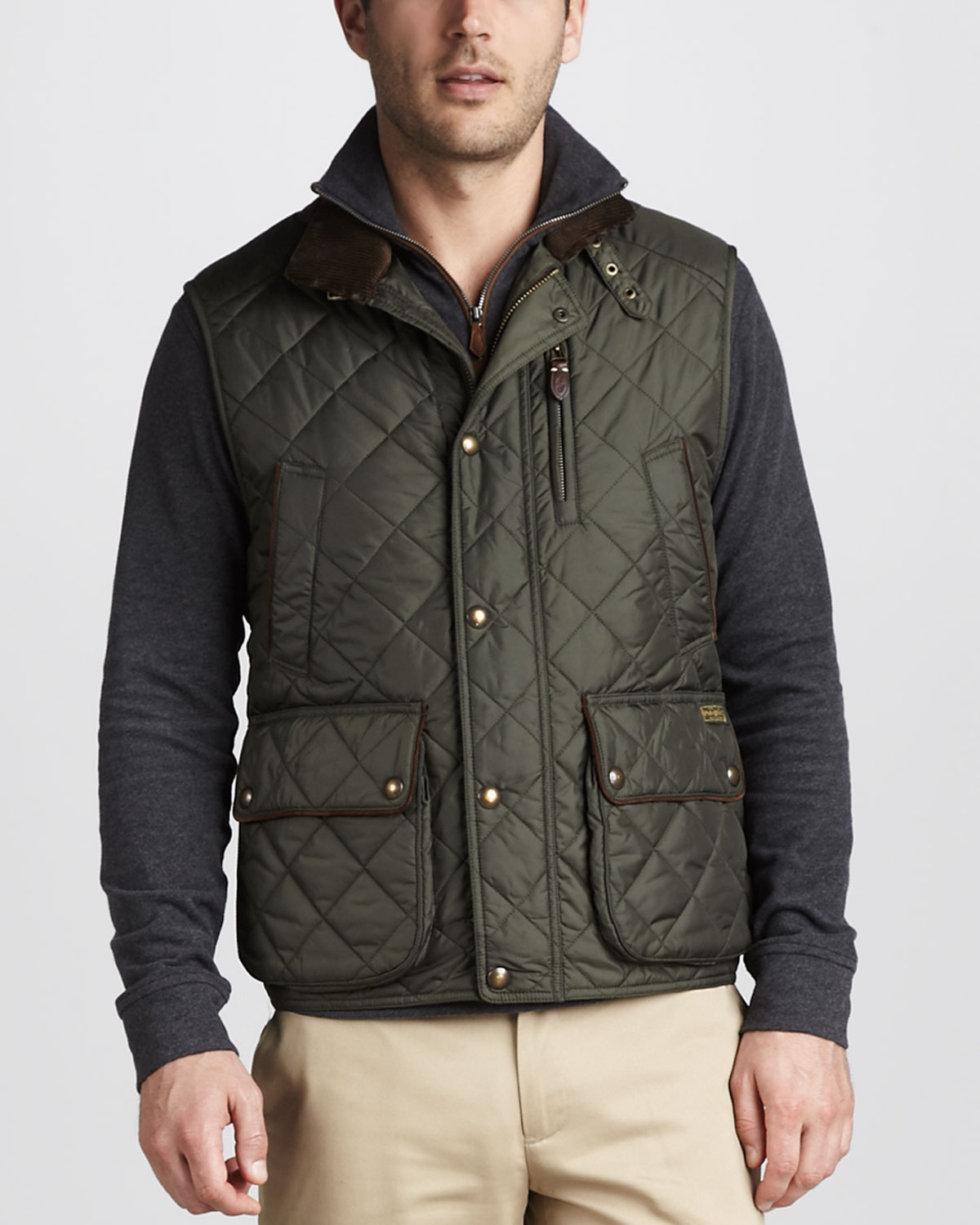 Polo Ralph Lauren Epson Quilted Vest Dark Olive In Green For Men Lyst