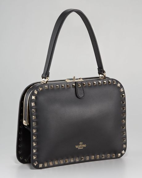 Valentino Rockstud Frame Bag in Black (silver) | Lyst