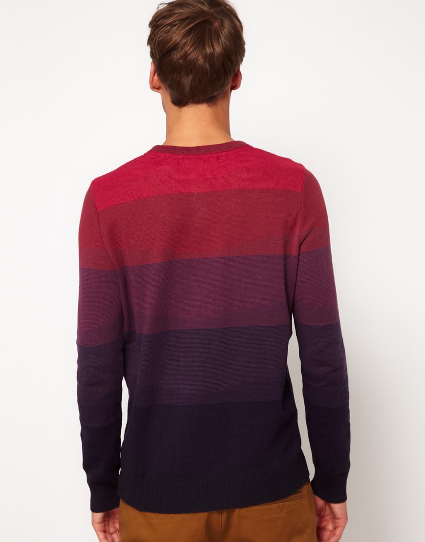 mens purple v neck jumper