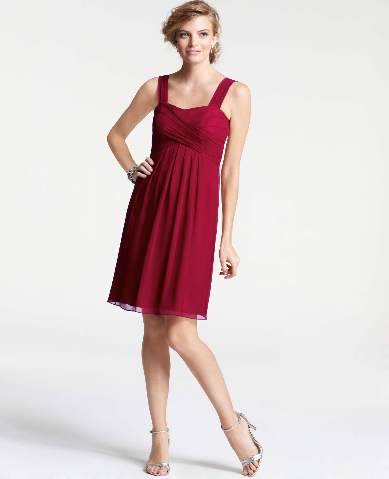 Lyst Ann Taylor Silk Georgette Crossover Sleeveless Bridesmaid Gallery