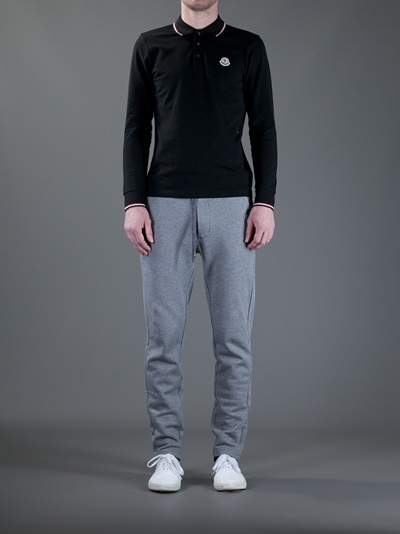 moncler black long sleeve polo moncler black long sleeve polo