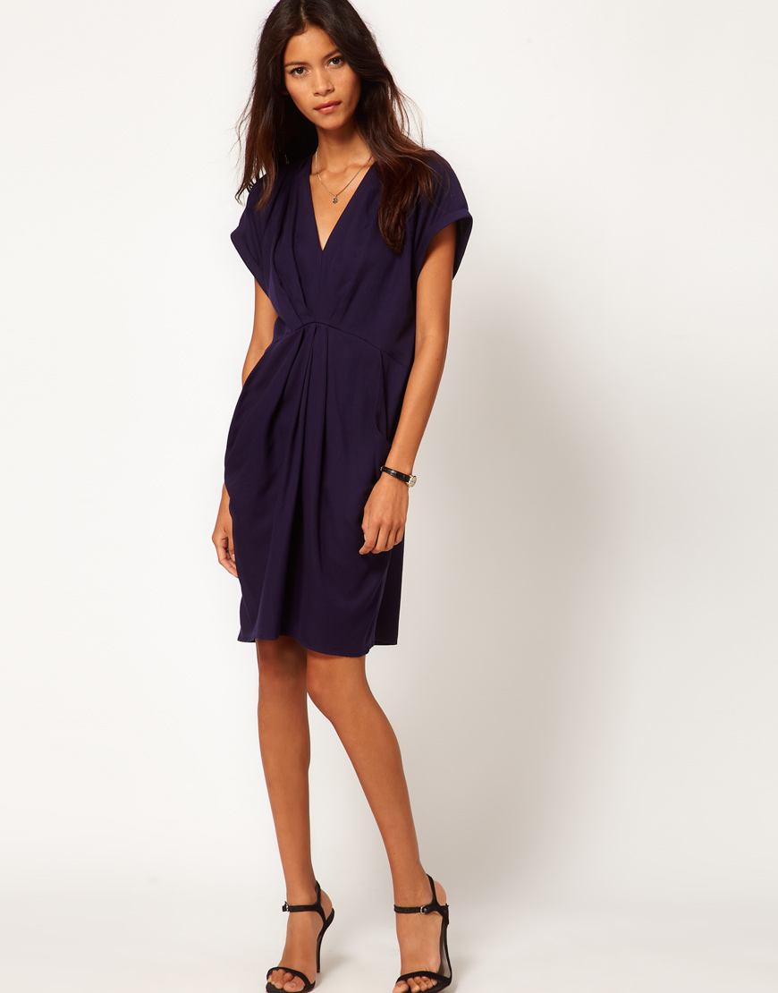 navy blue whistles dress