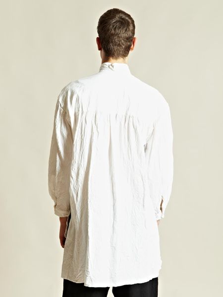 Yohji Yamamoto Gather Shrunk Shirt in White for Men | Lyst