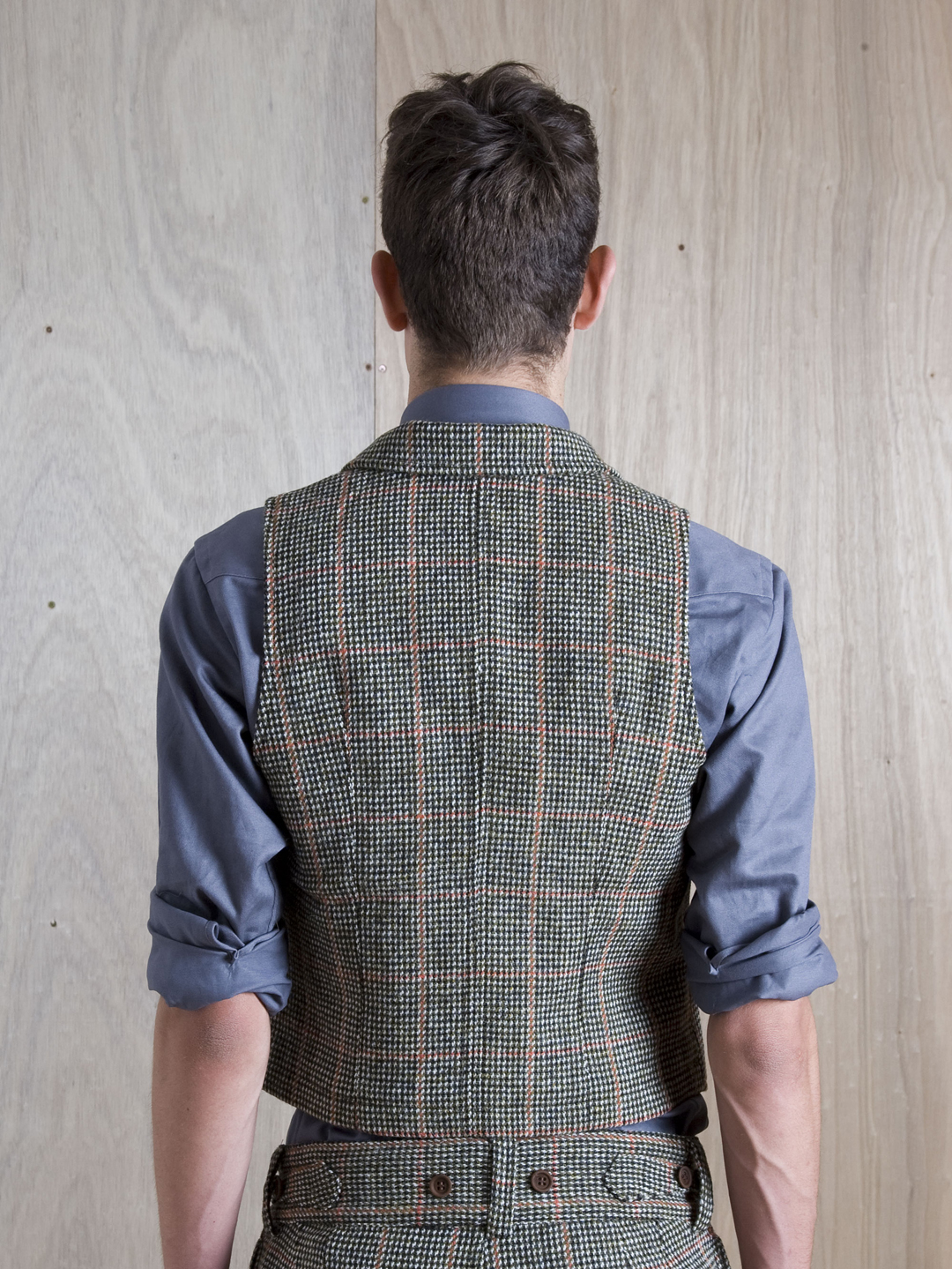 Nigel cabourn Harris Tweed Waistcoat in Orange for Men Lyst