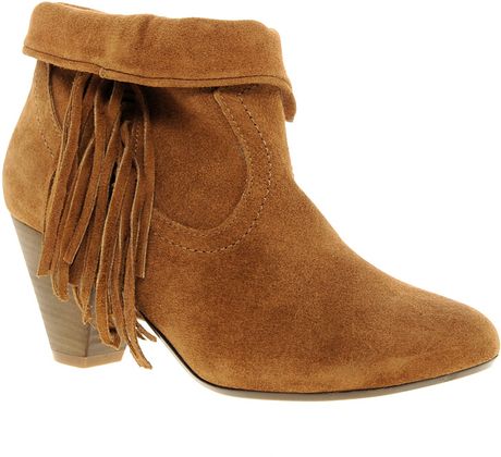 Steve Madden Pistoll Fringed Western Boots in Brown (cognac) | Lyst