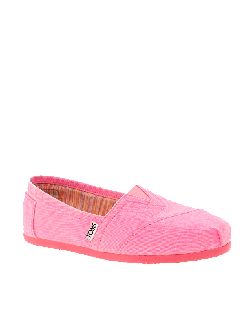 TOMS Plametto Neon Canvas Flat Shoes in Pink - Lyst