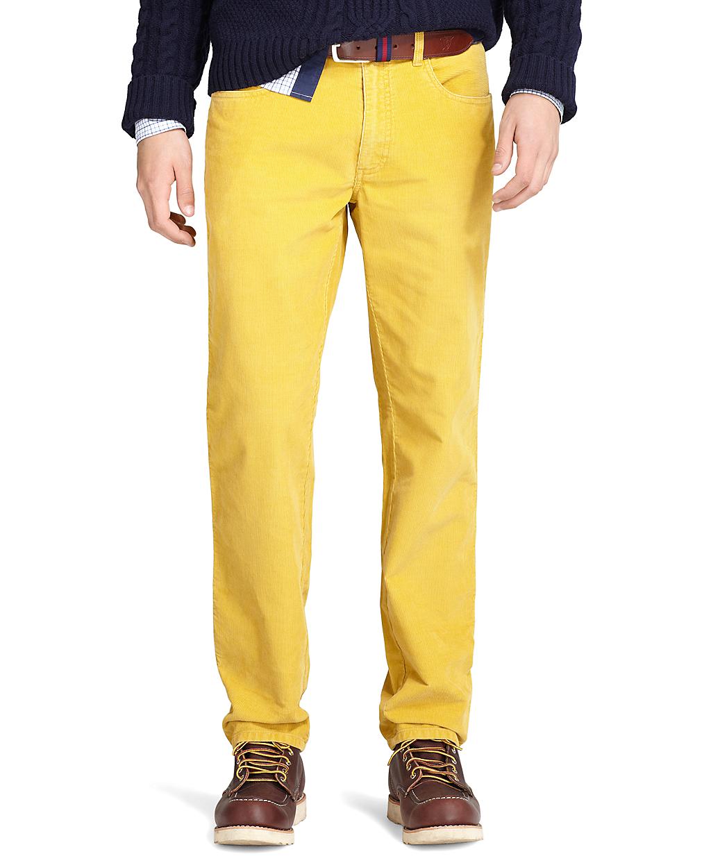 Lyst - Brooks Brothers Slim Fit Fivepocket Corduroy Pants in Yellow for Men