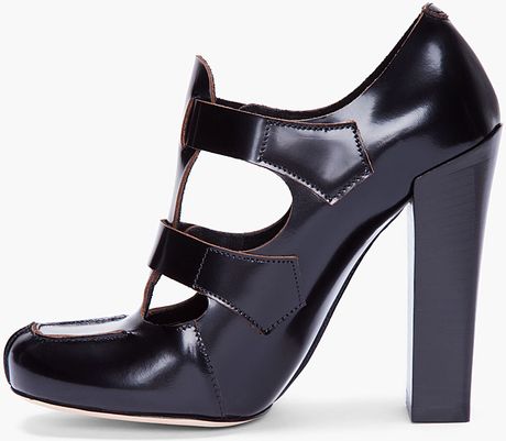 Chloé Black Patent Leather Heels in Black | Lyst