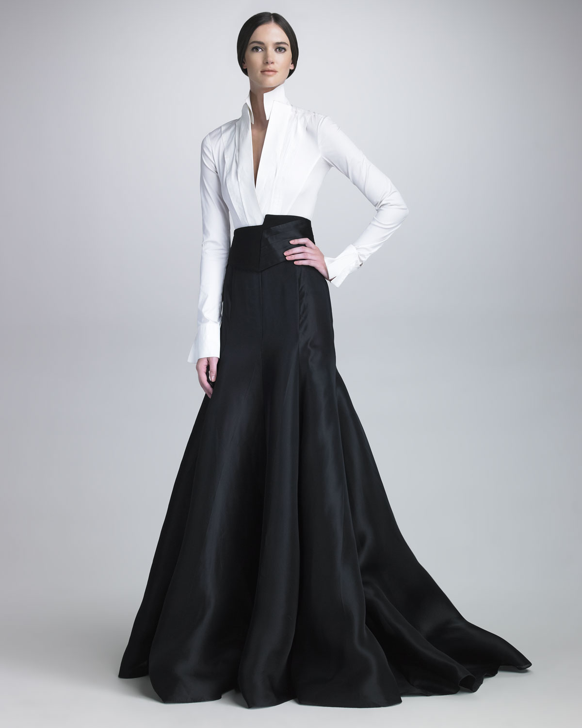Lyst Donna Karan Long Gazar Evening Skirt In Black