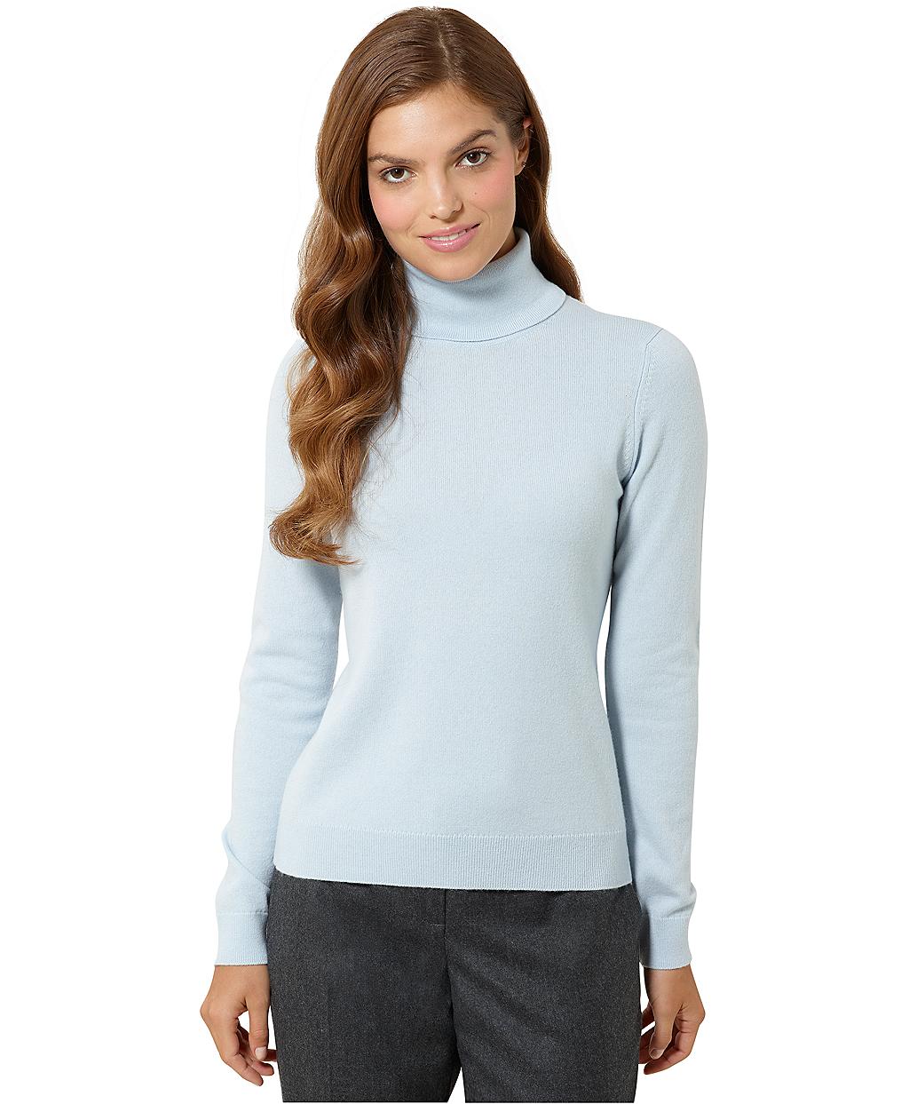 light blue sweater turtleneck