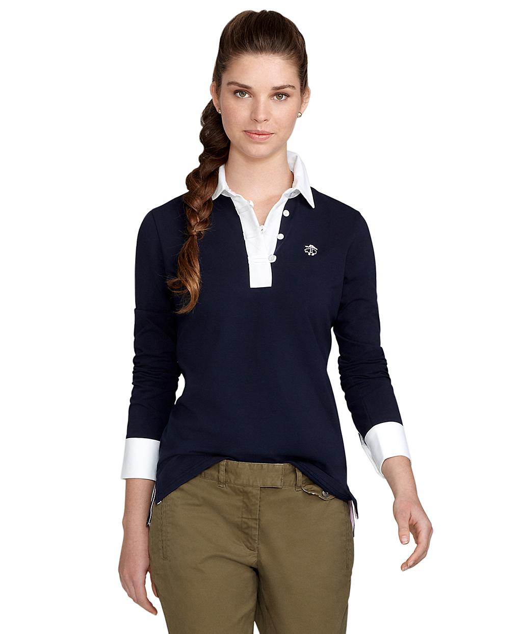 Brooks brothers Cotton Rugby Shirt in Blue Lyst