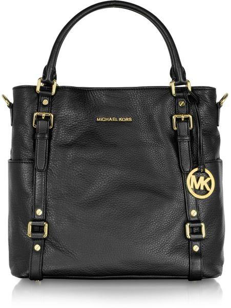 Michael Kors Bedford Genuine Leather Northsouth Tote in Black | Lyst