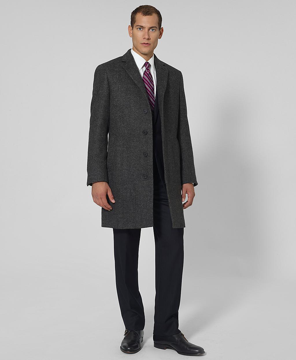 Brooks brothers Saxxon Herringbone Doublefaced Regent Fit Overcoat in ...